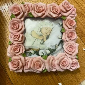 Sheffield Home Elegant Floral Frame with Pink Accents